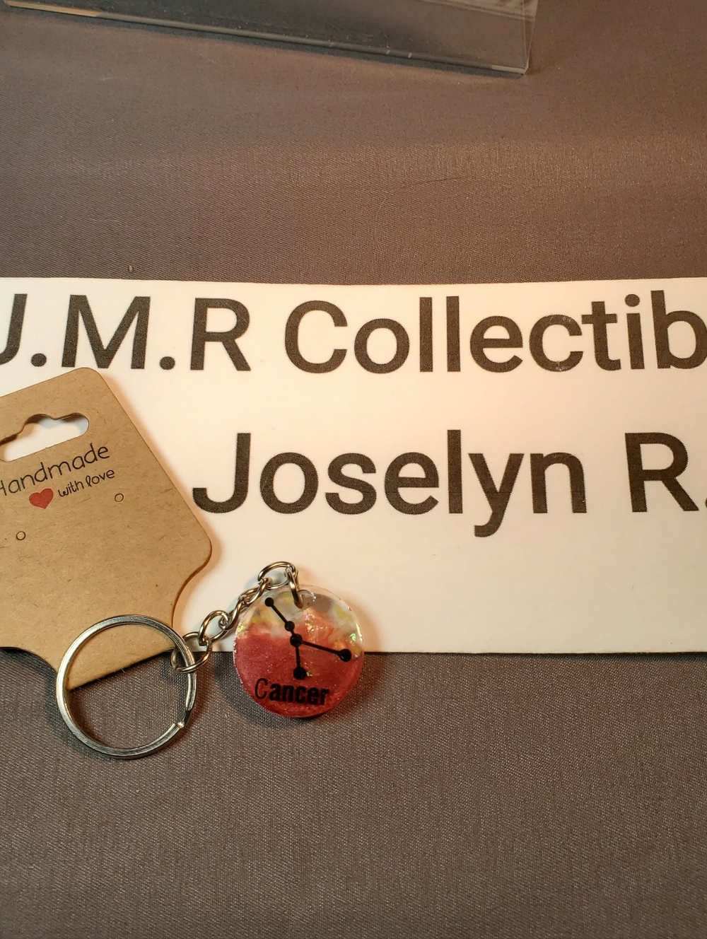 Sparkling Cancer Zodiac Constellation Resin Keychain - Handmade Astrological